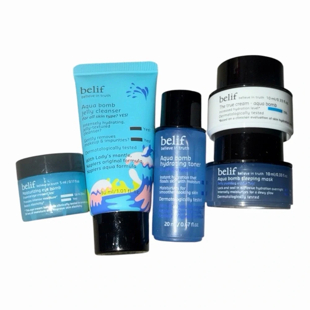 Belif Dive Into Moisture On the Go Travel Kit Five Travel Sizes in Cute Bag